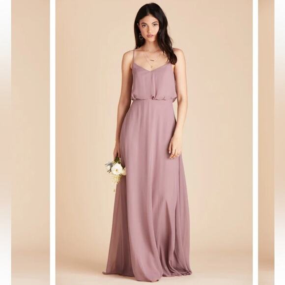 Birdy Grey Gwennie Chiffon Long Maxi Bridesmaid Dress Dark Mauve XS New - Picture 16 of 16